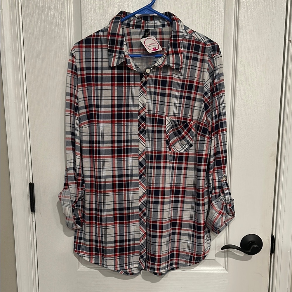 Alter Ego Plaid Button Down Shirt